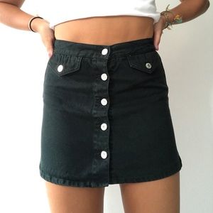 Army Green Denim Corduroy Skirt